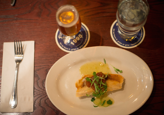 Flying Saucer Kansas City Stone Beer Dinner - duck tamale Stone Enjoy By IPA