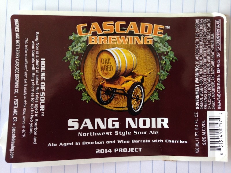 Cascade Brewing Sang Noir 2014 Project Beerknews