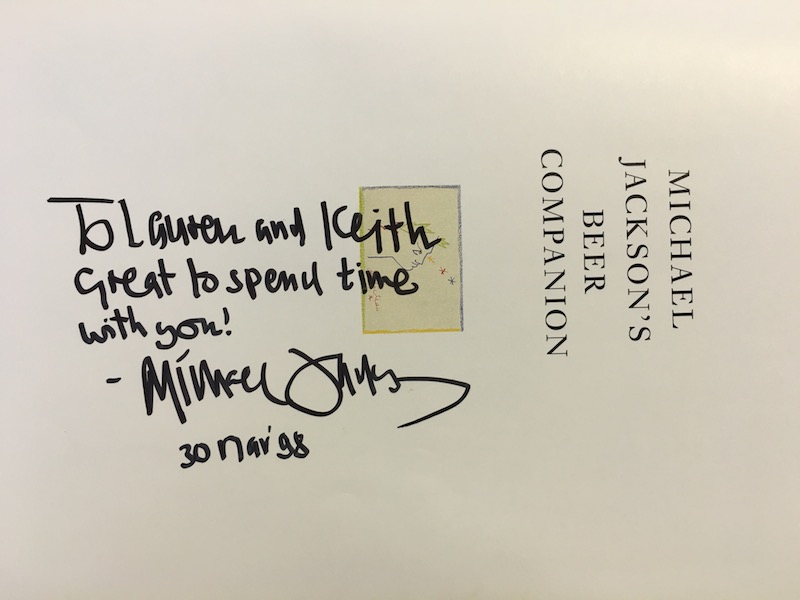 Michael Jackson beer Captain Keith autograph