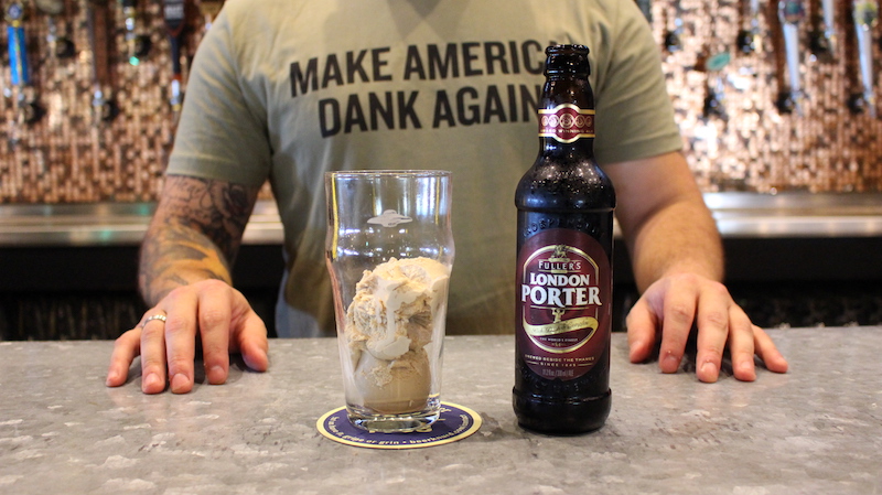 Best Beer float recipes Flying Saucer Doppelbock and Chocolate Chip Cookie Dough Ice Cream