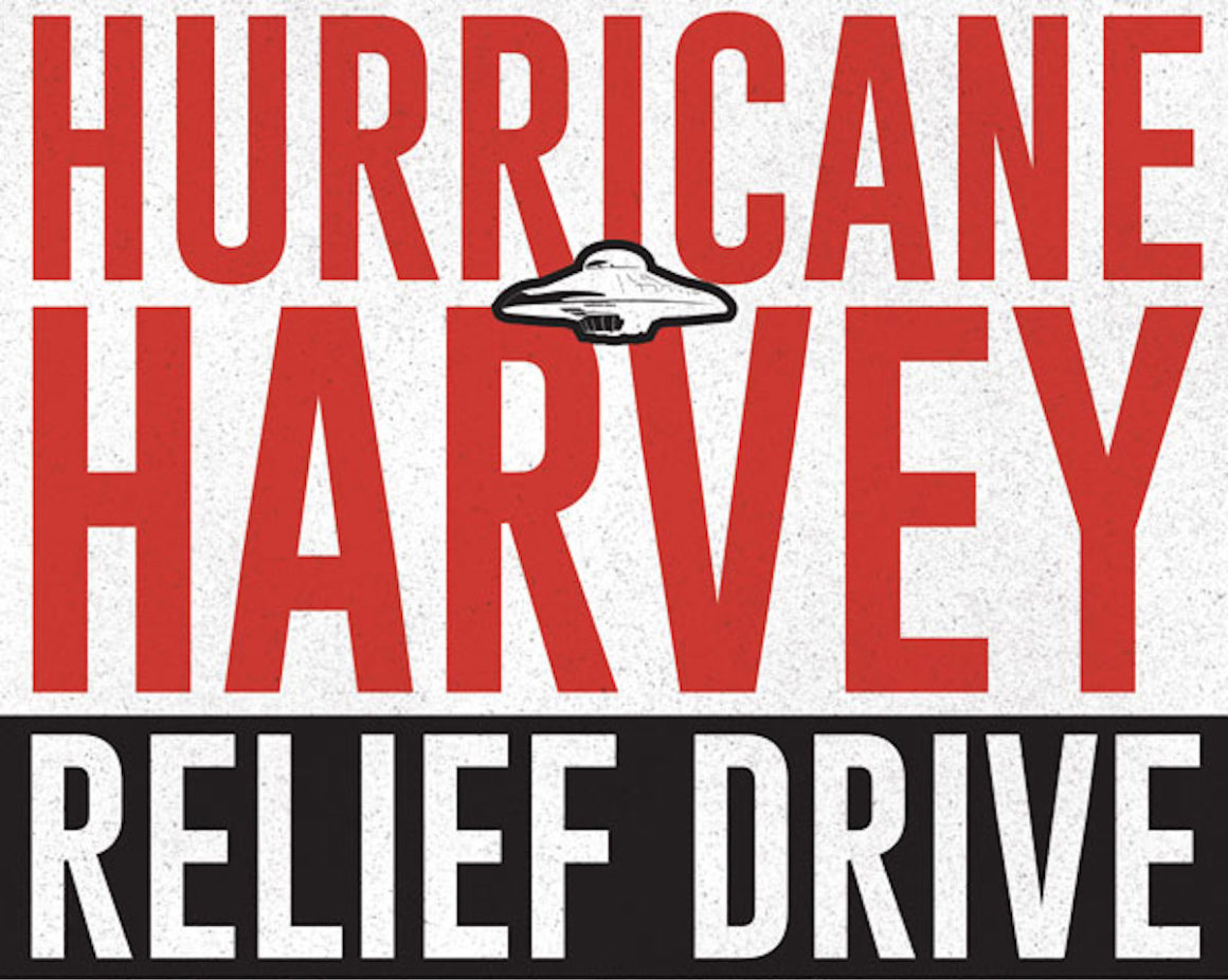 Flying Saucer Hurricane Harvey Relief Drive