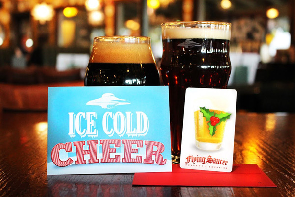 Flying Saucer Gift Cards are the perfect Christmas gift for beer lovers