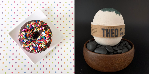 Donut Bath Bomb and Pipe Smoke Bath Bomb from Whipped Up Wonderful